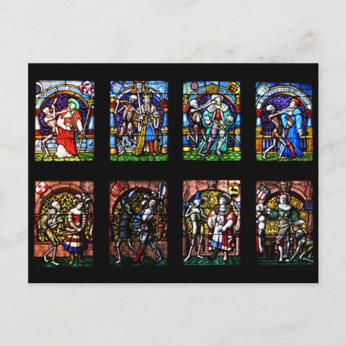 Dance of Death Stained Glass Postcard
