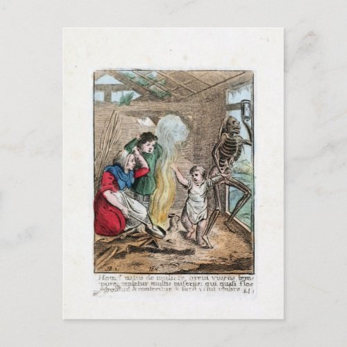 Dance of Death _ The Child _ 1816 Color Print Postcard