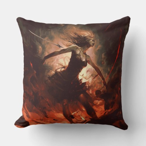 Dance of hell throw pillow