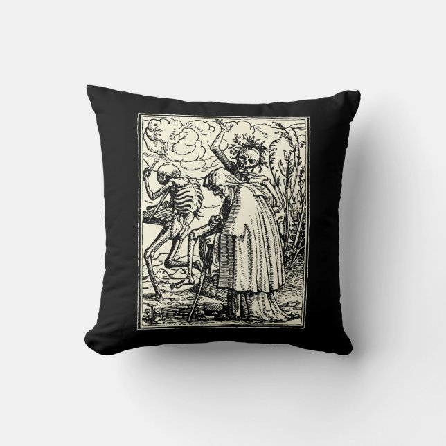 Dance of macabre (Holbein) Throw Pillow (Front)