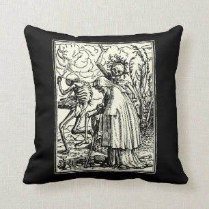 Dance of macabre (Holbein) Throw Pillow