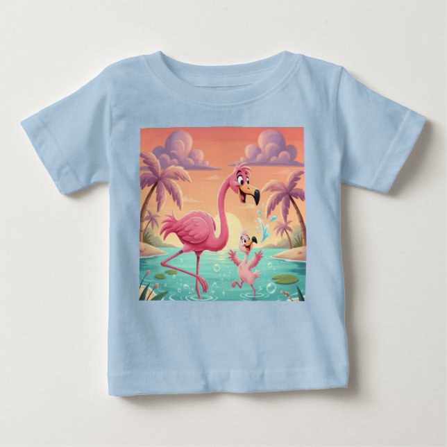 Dance of Sunlight and Flamingo Baby T-Shirt (Front)