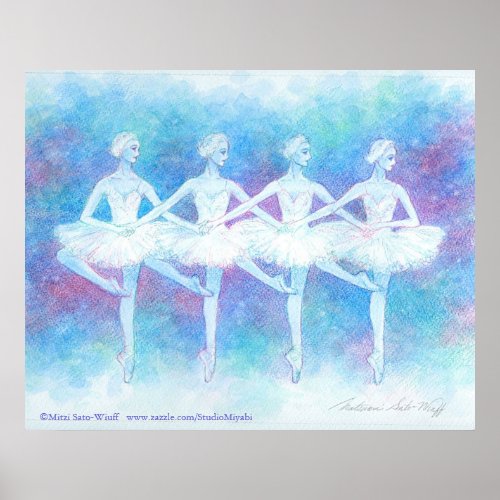 Dance of the  Baby Swans Art Print