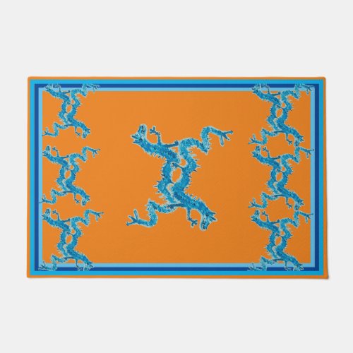 Dance of the Blue Chinese Dragon CC rug  doormat