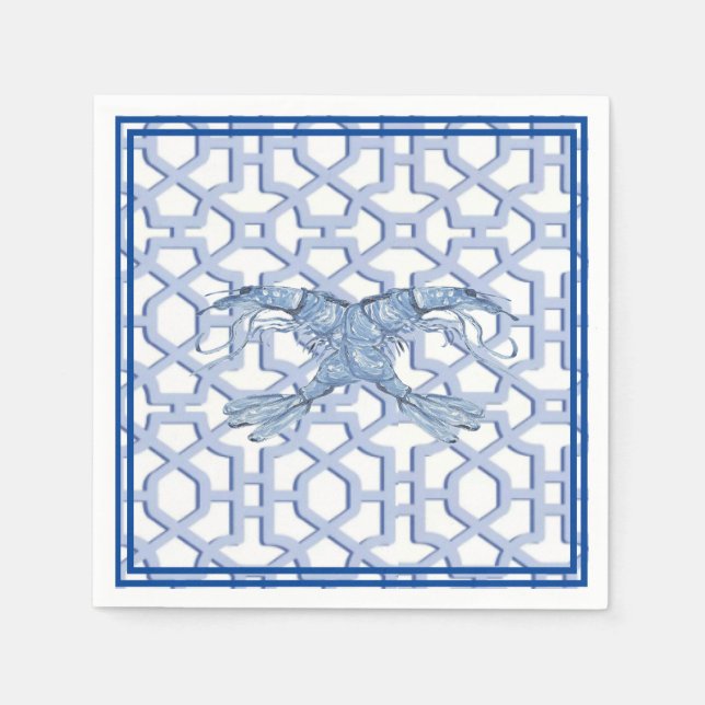 Dance of the Blue Shrimp  Paper Plate Napkins (Front)