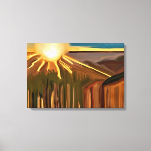 Dance of the Cacti Abstract Art Canvas Print