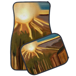 Dance of the Cacti Abstract Art Car Floor Mat