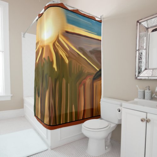 Dance of the Cacti Abstract Art Shower Curtain