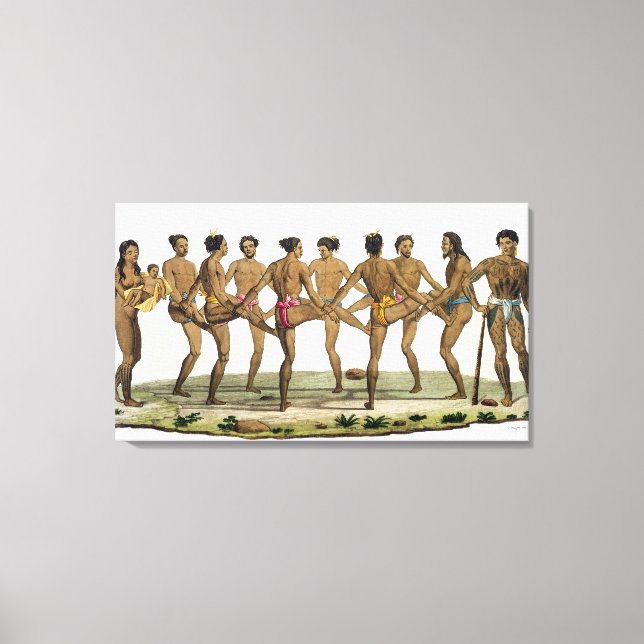 Dance of the Caroline Islanders, plate 22 from 'Le Canvas Print (Front)