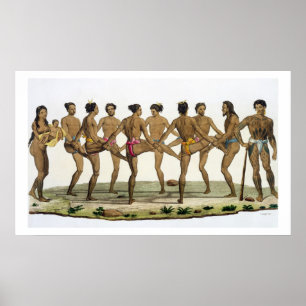 Dance of the Caroline Islanders, plate 22 from 'Le Poster
