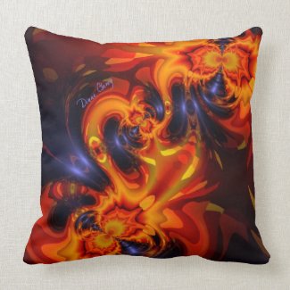 Dance of the Dragons - Indigo & Amber Eyes Throw Pillow