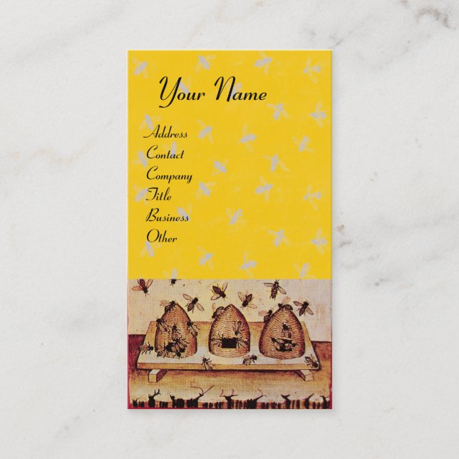 DANCE OF THE HONEY BEES ,FOUR ELEMENTS,Wax Seal Business Card (Front)