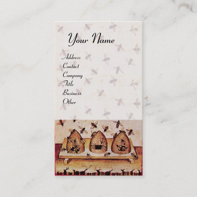 DANCE OF THE HONEY BEES ,FOUR ELEMENTS,Wax Seal Business Card (Front)