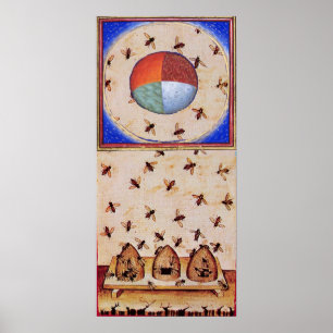 DANCE OF THE HONEY BEES WITH FOUR ELEMENTS POSTER