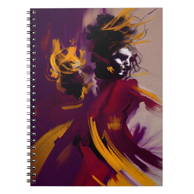 Dance Of The Mind – Expressive Abstract Figure Notebook (Front)