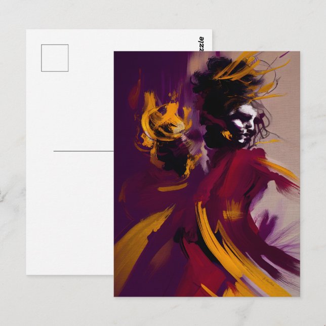 Dance Of The Mind – Expressive Abstract Figure Postcard (Front/Back)