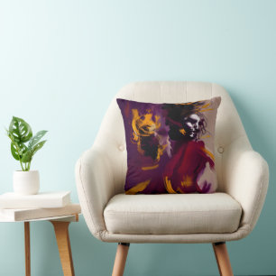 Dance Of The Mind – Expressive Abstract Figure Throw Pillow