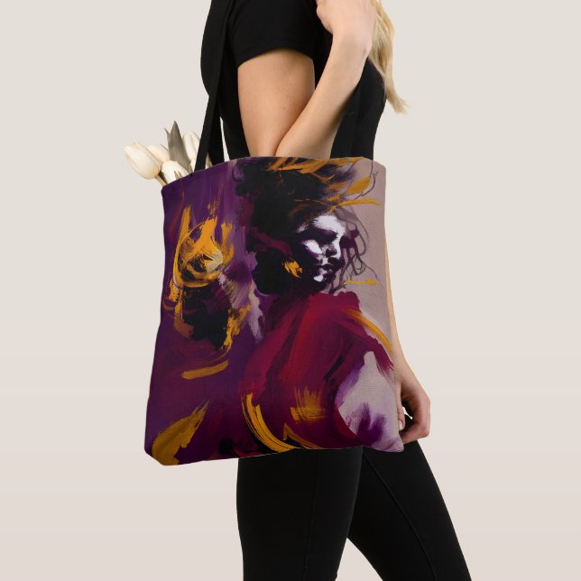 Dance Of The Mind – Expressive Abstract Figure Tote Bag (Close Up)