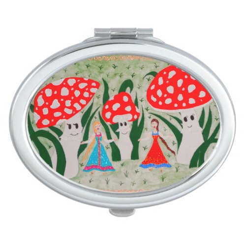 Dance of the Mushroom Fairies Compact Mirror