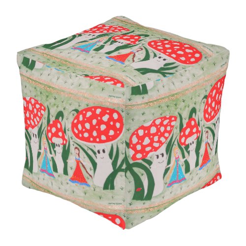 Dance of the Mushroom Fairies  Pouf