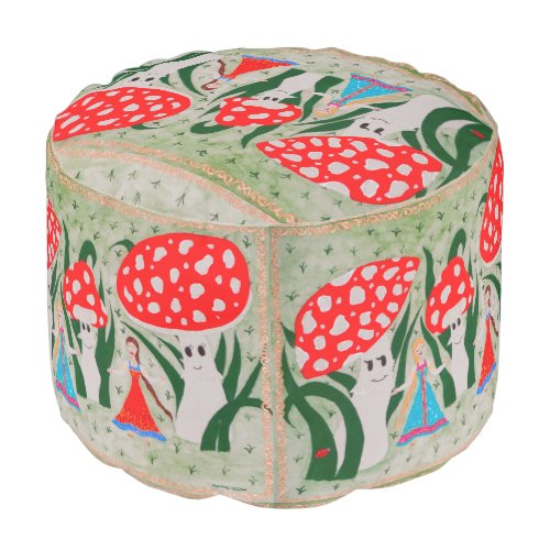 Dance of the Mushroom Fairies  Pouf