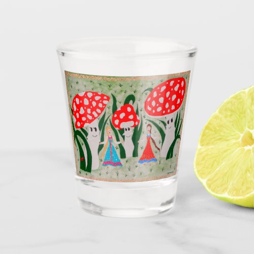 Dance of the Mushroom Fairies  Shot Glass