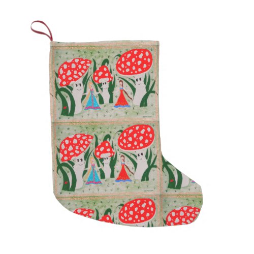 Dance of the Mushroom Fairies  Small Christmas Stocking