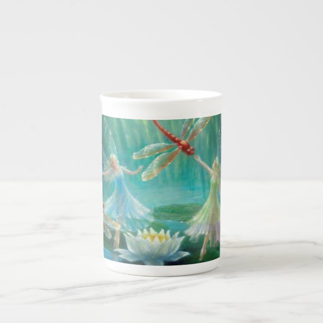 Dance of the Red Dragonflies by Lynne Bellchamber Bone China Mug (Front)