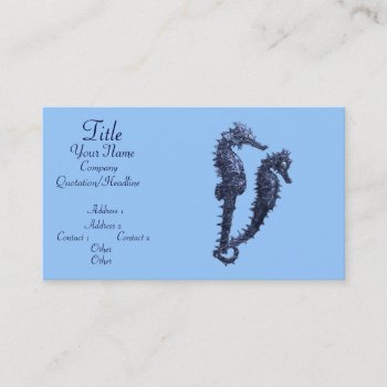 Dance Of The Seahorses (blue) Business Card by Lace9lives at Zazzle
