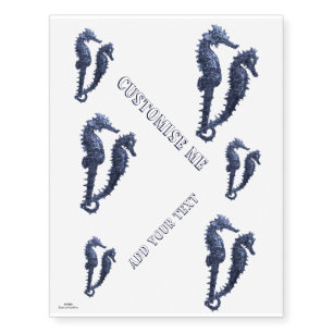 Dance Of The Seahorses (Blue) Temporary Tattoos