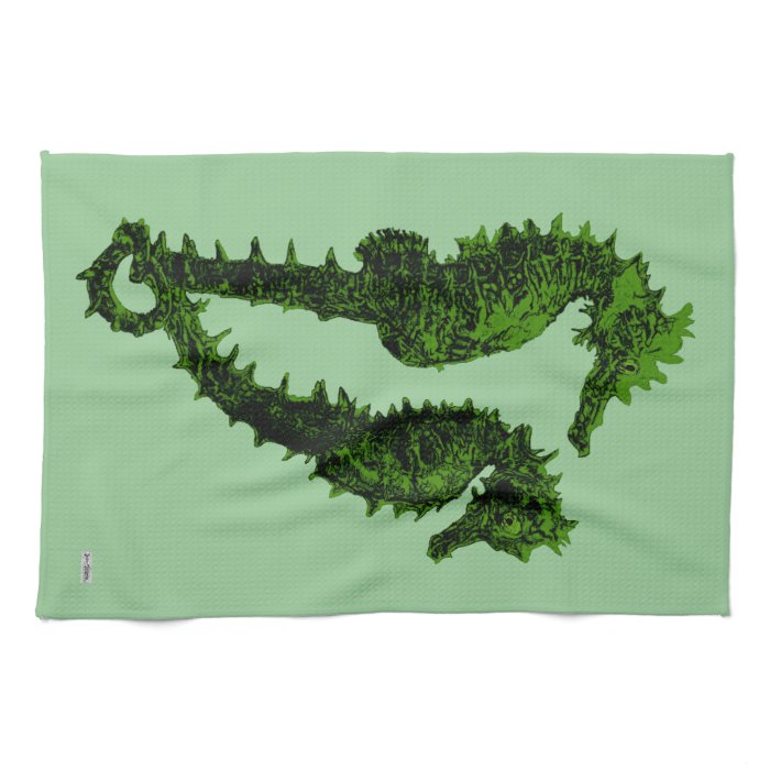 Dance Of The Seahorses (Green) Hand Towel