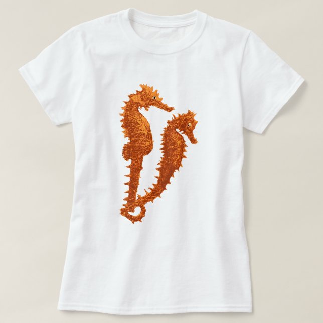 Dance Of The Seahorses (Orange) T-Shirt (Design Front)