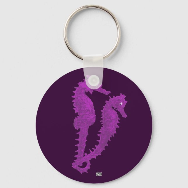 Dance Of The Seahorses (Purple) Keychain (Front)
