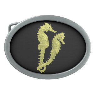 Dance Of The Seahorses (Yellow) Belt Buckle