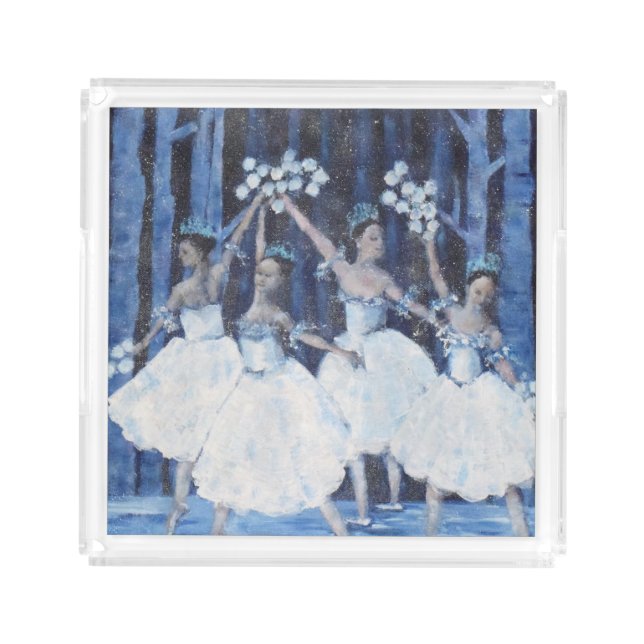Dance of the snowflakes I Nutcracker Ballet Acrylic Tray (Front)