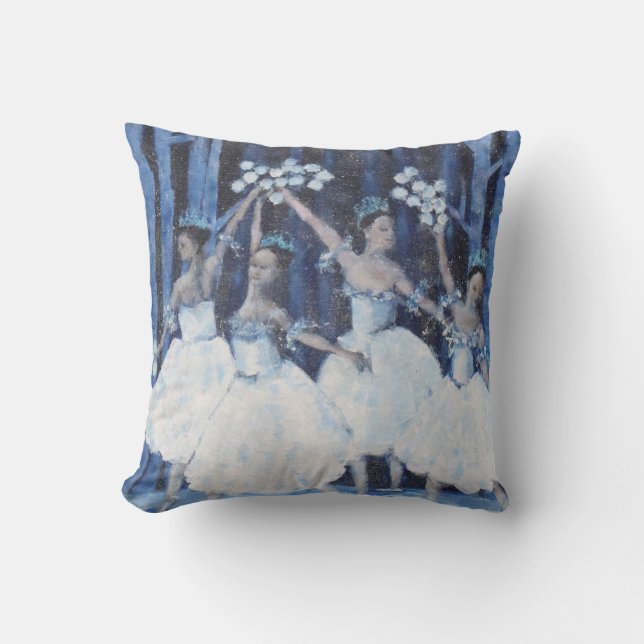 Dance of the snowflakes I Nutcracker Ballet Throw Pillow (Front)