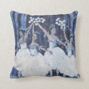 Dance of the snowflakes I Nutcracker Ballet Throw Pillow