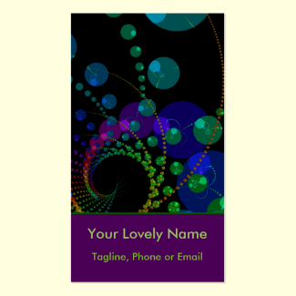 Dance of the Spheres II, Cosmic Violet and Teal Double-Sided Standard Business Cards (Pack Of 100)