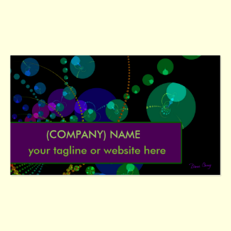 Dance of the Spheres II, Cosmic Violet Green Teal Double-Sided Standard Business Cards (Pack Of 100)