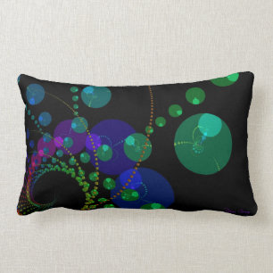 Dance of the Spheres II – Cosmic Violet & Teal Lumbar Pillow
