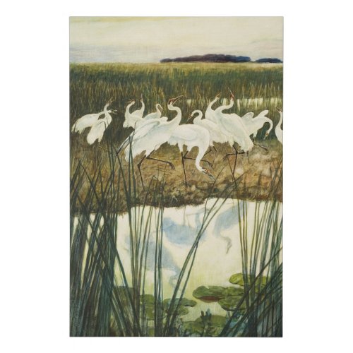 Dance of the Whooping Cranes 1939 by N C Wyeth Faux Canvas Print