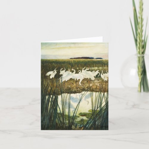 Dance of the Whooping Cranes by N C Wyeth Thank You Card