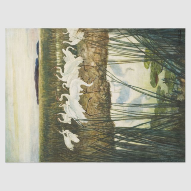 Dance of the Whooping Cranes by N. C. Wyeth Tissue Paper (Front)