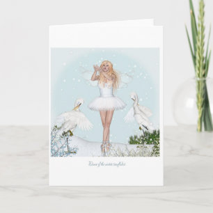 Dance of the wintersnowflakes holiday card