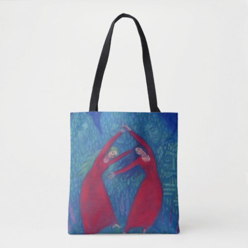 Dance of the witches pastel painting fantasy art tote bag