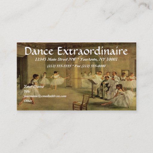 Customizable DANCE or BALLET Business Cards