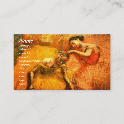 Customizable DANCE or BALLET Business Cards