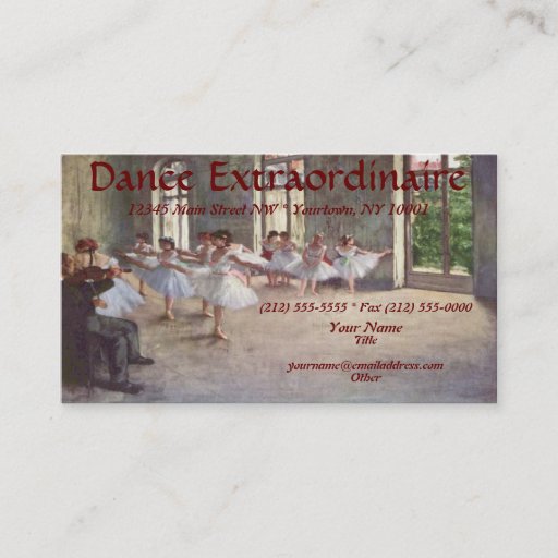 Customizable DANCE or BALLET Business Cards