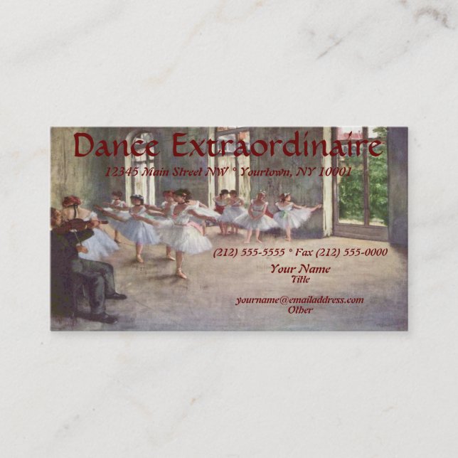DANCE or BALLET Business Cards (Front)