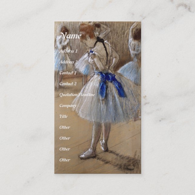 DANCE or BALLET Business Cards (Front)